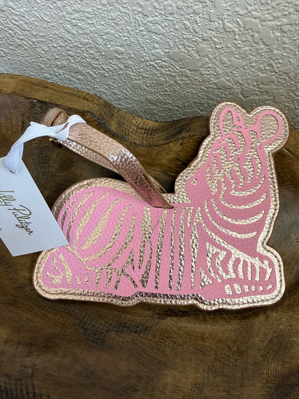 Lilly Pulitzer Pink and Rose Gold Zebra Luggage Tag